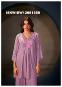 Sequined Chinon Silk Top With Sharara-ISKWIDW12081850