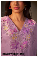Sequined Chinon Silk Top With Sharara-ISKWIDW12081850