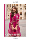 Georgette Crop Top With Sharara And Embroidered Shrug-ISKWSH140810001