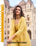 Georgette Crop Top With Sharara And Embroidered Shrug-ISKWSH140810003