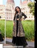 Georgette Crop Top With Sharara And Embroidered Shrug-ISKWSH140810002