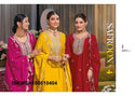 Embroidered Chinon Kurti With Sharara And Dupatta-ISKWSH180810404