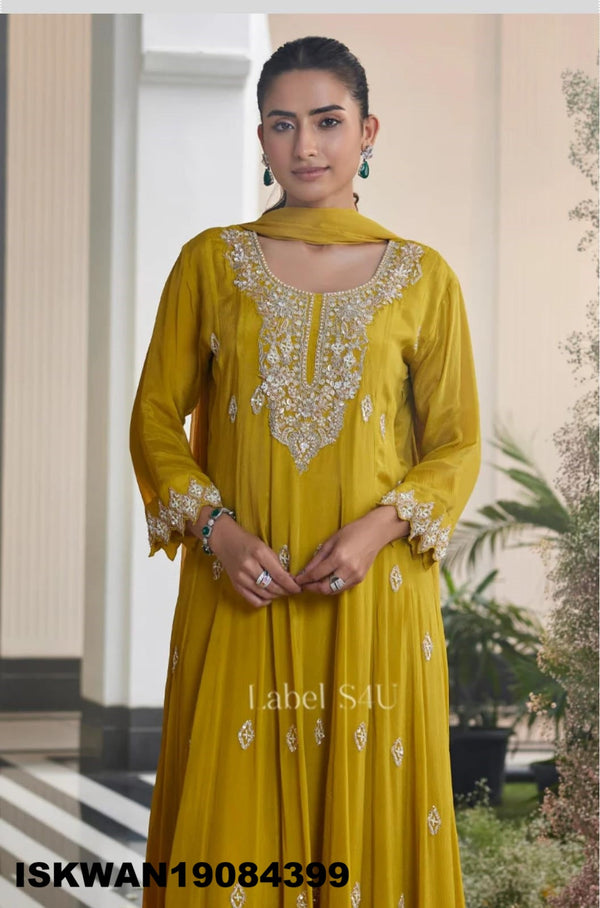 Embroidered Silk Anarkali With Dupatta-ISKWAN19084399