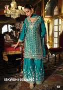 Embroidered Chinon Kurti With Sharara And Dupatta-ISKWSH190826990