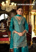 Embroidered Chinon Kurti With Sharara And Dupatta-ISKWSH190826990