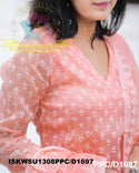 Hand Block Printed Kota Doriya Kurti With Cotton Pant And Block Printed Dupatta-ISKWSU1308PPC/D1697