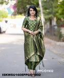 Banarasi Weaved Chanderi Silk Kurti With Silk Pant And Banarasi Dupatta-ISKWSU1608PPC/D1932
