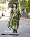Banarasi Weaved Chanderi Silk Kurti With Silk Pant And Banarasi Dupatta-ISKWSU1608PPC/D1932