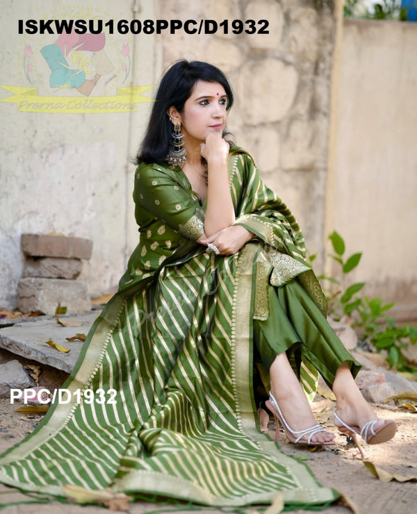 Banarasi Weaved Chanderi Silk Kurti With Silk Pant And Banarasi Dupatta-ISKWSU1608PPC/D1932