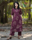 Mughal Printed Cotton A-Line Kurti With Pant-ISKWKU1608PPC/D1452