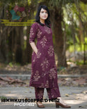 Mughal Printed Cotton A-Line Kurti With Pant-ISKWKU1608PPC/D1452
