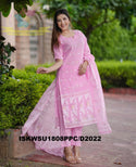 Hand Jamdani Weaved Cotton Kurti With Pant And Dupatta-ISKWSU1808PPC/D2022