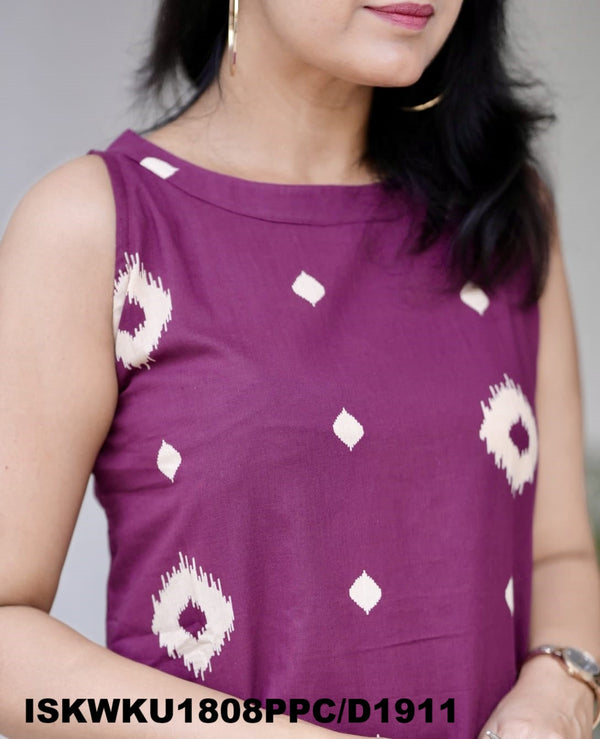 Ajrakh Printed Cotton A-Line Kurti With Pant-ISKWKU1808PPC/D1911