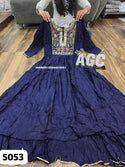 Embroidered Maslin Silk Dress-ISKWDR1508AGC5053