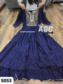 Embroidered Maslin Silk Dress-ISKWDR1508AGC5053