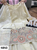 Embroidered Tissue Silk Kurti With Skirt And Dupatta-ISKWSKT1908AGC4843