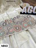 Embroidered Tissue Silk Kurti With Skirt And Dupatta-ISKWSKT1908AGC4843