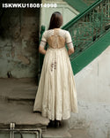 Embroidered Cotton Anarkali Kurti With Pant-ISKWKU180814998