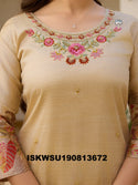Printed Chanderi Silk Kurti With Pant And Dupatta-ISKWSU190813672