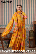 Digital Floral Printed Crepe Front Slit Anarkali Kurti With Palazzo And Dupatta-ISKWSU2008OMK2435