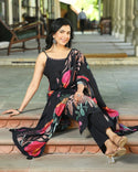 Printed Maslin Shoulder Striped Kurti With Pant And Dupatta-ISKWSU20086658