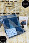 Glace Cotton Bedsheet With Pillow Cover And Reversible Comforter Set-ISKBDS27086526