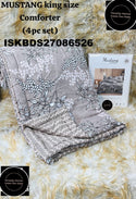 Glace Cotton Bedsheet With Pillow Cover And Reversible Comforter Set-ISKBDS27086526