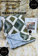 Glace Cotton Bedsheet With Pillow Cover And Reversible Comforter Set-ISKBDS27086526