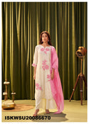 Embroidered Crepe Silk Kurti With Palazzo And Dupatta-ISKWSU21086670