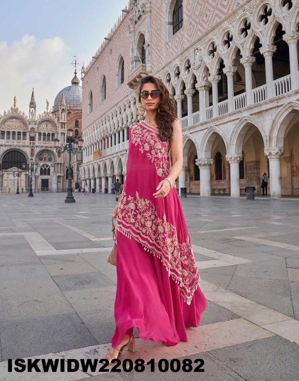 Embroidered Palazzo Set-ISKWIDW220810082