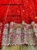 Bandhani Printed Georgette Anarkali Kurti With Pant And Net Dupatta-ISKWSU2108NP3725