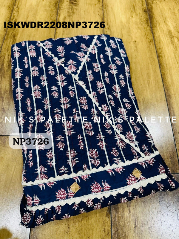 Hand Block Kalamkari Printed Cotton Dress-ISKWDR2208NP3726