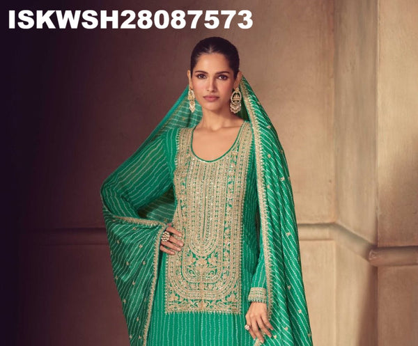 Digital Printed Chinon Kurti With Sharara And Dupatta-ISKWSH28087573