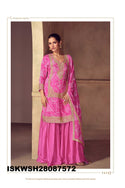 Digital Printed Chinon Kurti With Sharara And Dupatta-ISKWSH28087572
