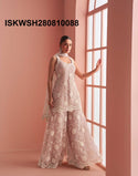 Embroidered Net Kurti With Sharara And Dupatta-ISKWSH280810088