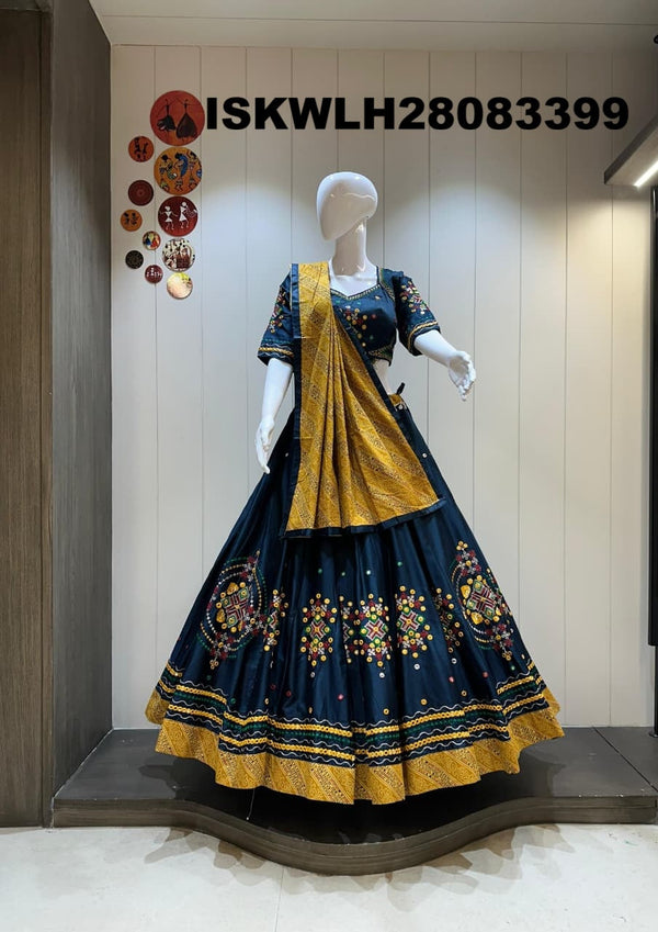 Cotton Lehenga With Padded Blouse And Bandhani Printed Dupatta-ISKWLH28083399