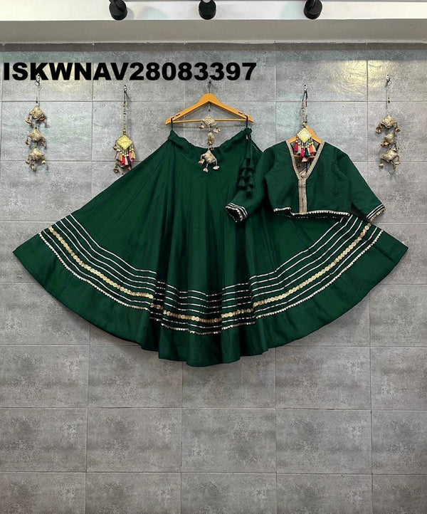 Sequined Silk Lehenga With Blouse-ISKWNAV28083397