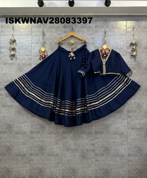 Sequined Silk Lehenga With Blouse-ISKWNAV28083397