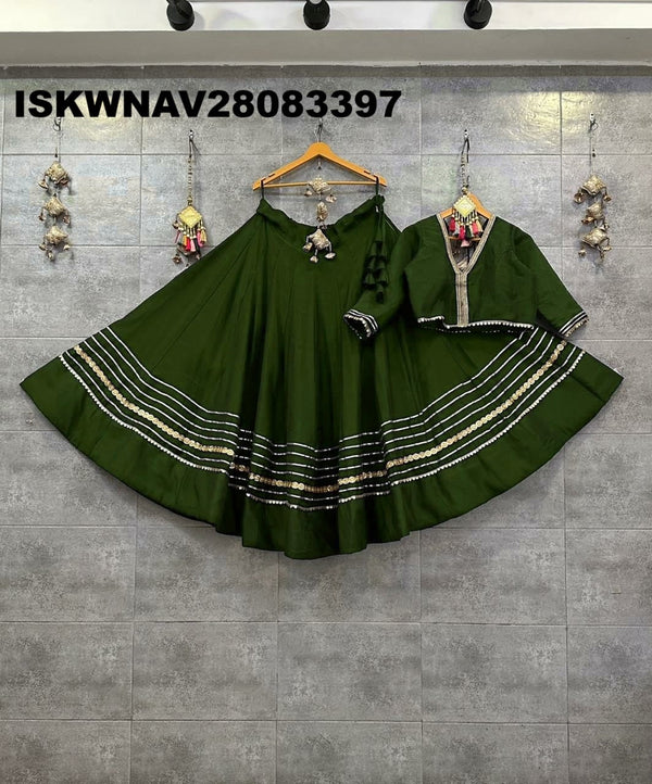 Sequined Silk Lehenga With Blouse-ISKWNAV28083397