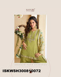 Embroidered Chinon Silk Kurti With Sharara And Printed Dupatta-ISKWSH300810072