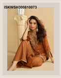 Embroidered Chinon Silk Kurti With Sharara And Printed Dupatta-ISKWSH300810073