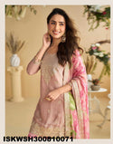 Embroidered Chinon Silk Kurti With Printed Sharara And Dupatta-ISKWSH300810071