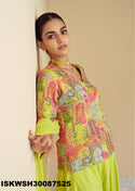 Printed Chinon Top With Sharara And Net Dupatta-ISKWSH30087525
