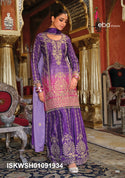 Digital Printed Chinon Kurti With Sharara And Embroidered Dupatta-ISKWSH01091933/34
