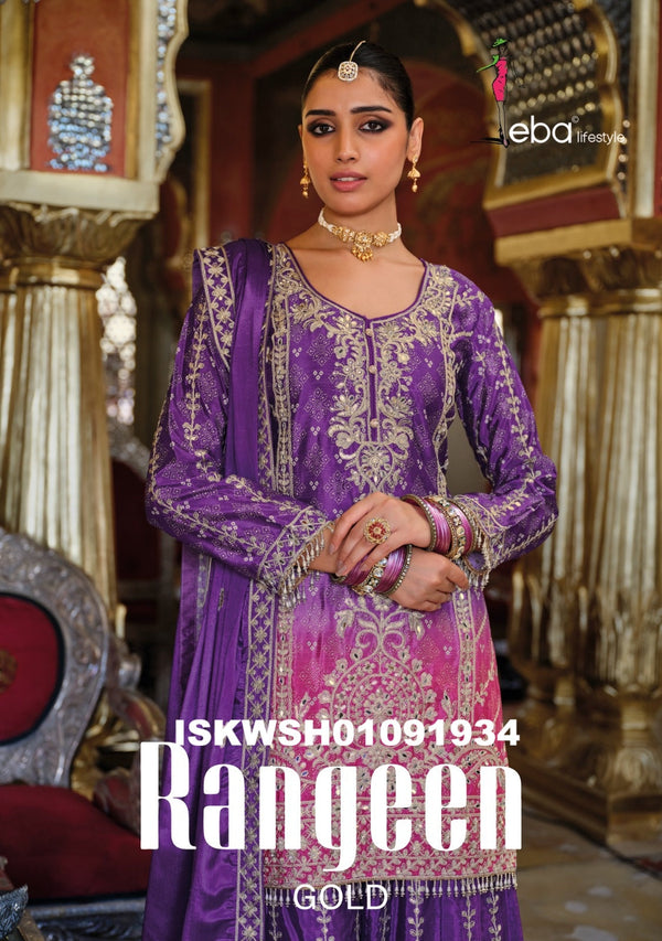 Digital Printed Chinon Kurti With Sharara And Embroidered Dupatta-ISKWSH01091933/34