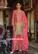 Digital Printed Chinon Kurti With Sharara And Embroidered Dupatta-ISKWSH01091933/34
