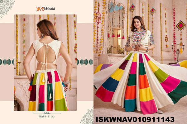 Embroidered Viscose Cotton Lehenga With Blouse And Jacket-ISKWNAV010911143