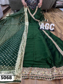 Embroidered Chinon Silk Anarkali With Banarasi Weaving Dupatta-ISKWAN2508AGC5068