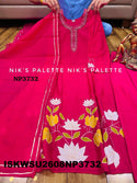 Embroidered Malmal Chanderi A-Line Kurti With Pant And Dupatta-ISKWSU2608NP3732