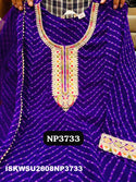 Bandhani Printed Georgette Anarkali Kurti With Pant And Net Dupatta-ISKWSU2608NP3733